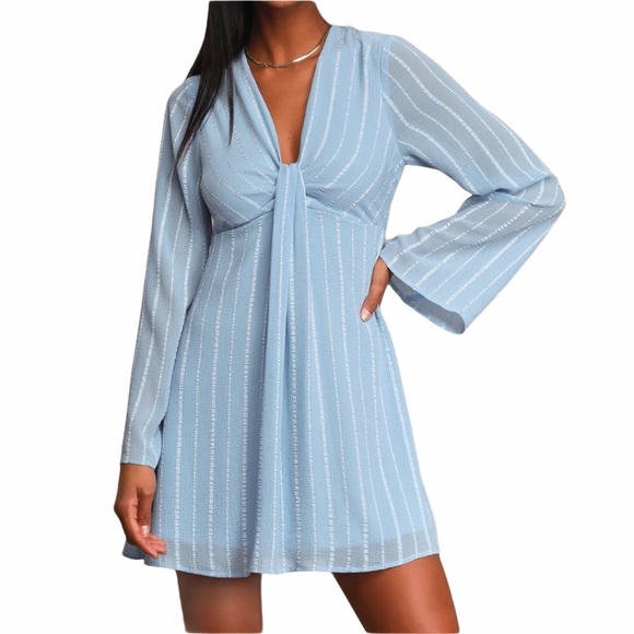 Lulu’s Million Reasons Blue Striped Mini D… - Picture 2 of 15